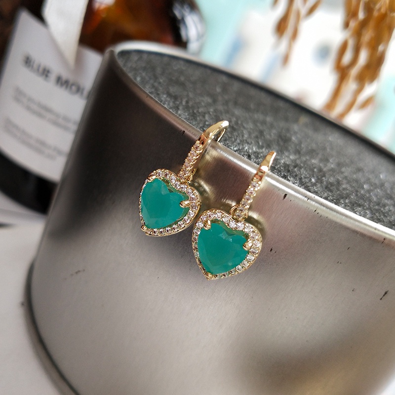 [Jiudolan] Bông Tai Đính Đá Opal Giả Thanh Lịch Thời Trang Nhiều Màu Sắc Lấp Lánh Dành Cho Nữ