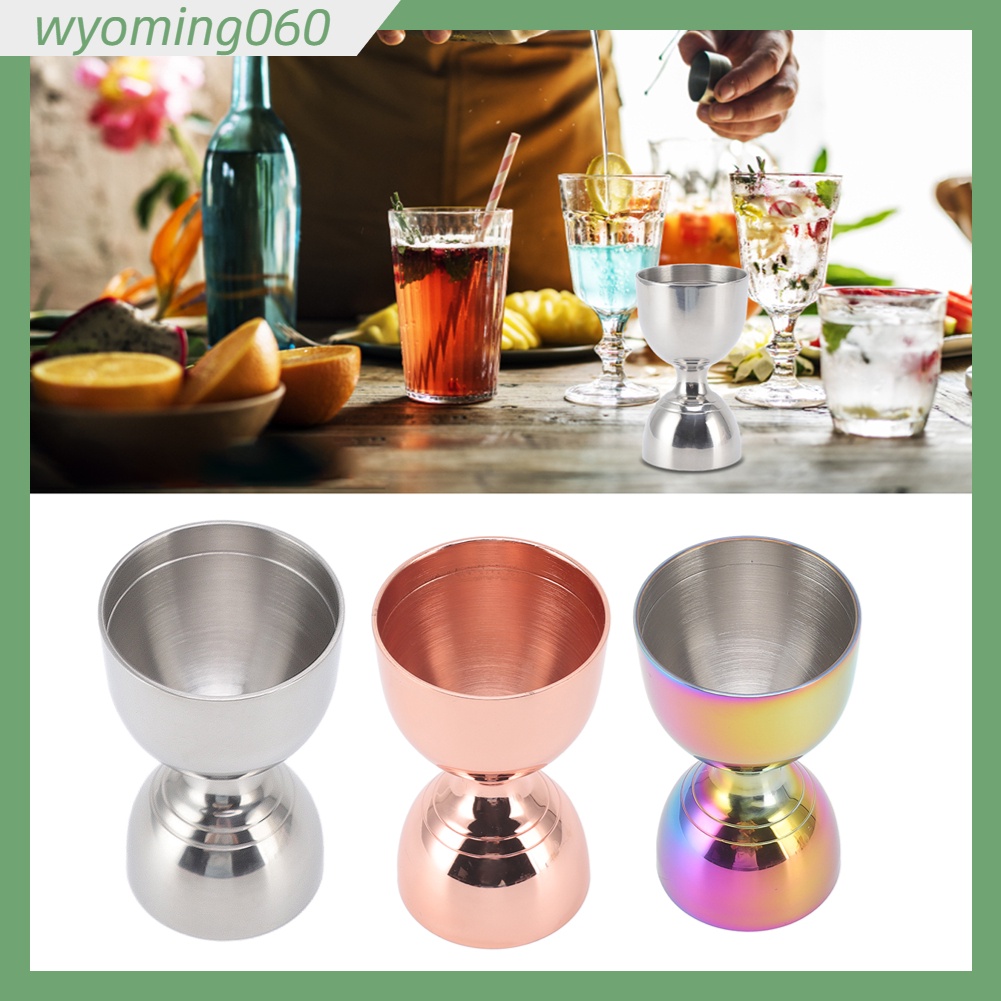 Wyoming060 Dụng cụ pha cà phê Cocktail 30 / 60ml Thép không gỉ Độ bền cao chính xác Mở rộng Thước đo Jigger cho Rượu