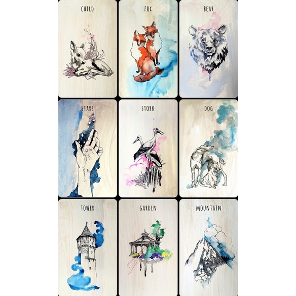 Bộ bài Scying Ink Lenormand size gốc