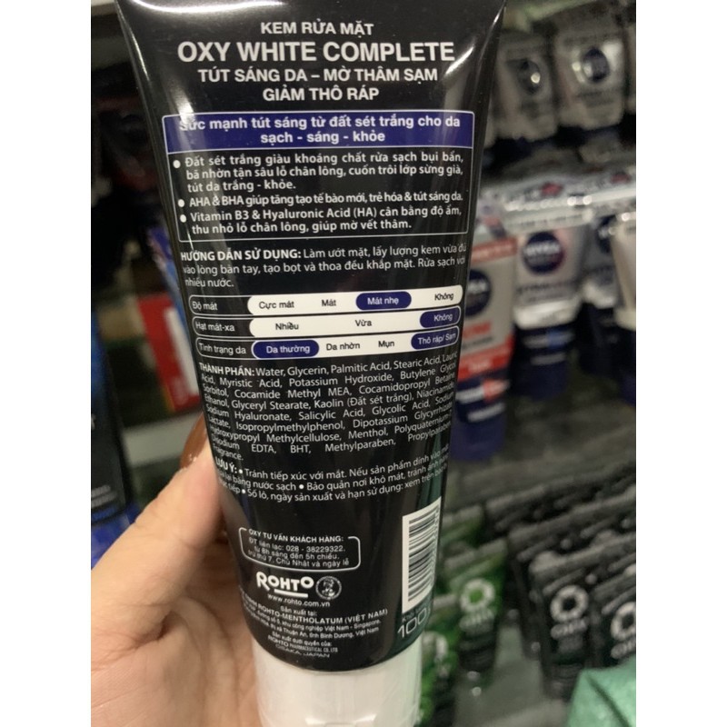 OXY White Complete - Kem rửa mặt tút sáng từ đất sét trắng 100g