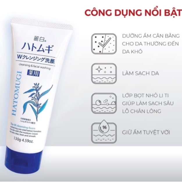 Sửa Rửa Mặt Hạt Ý Dĩ Hatomugi Naturie Trắng Da Nhật Bản