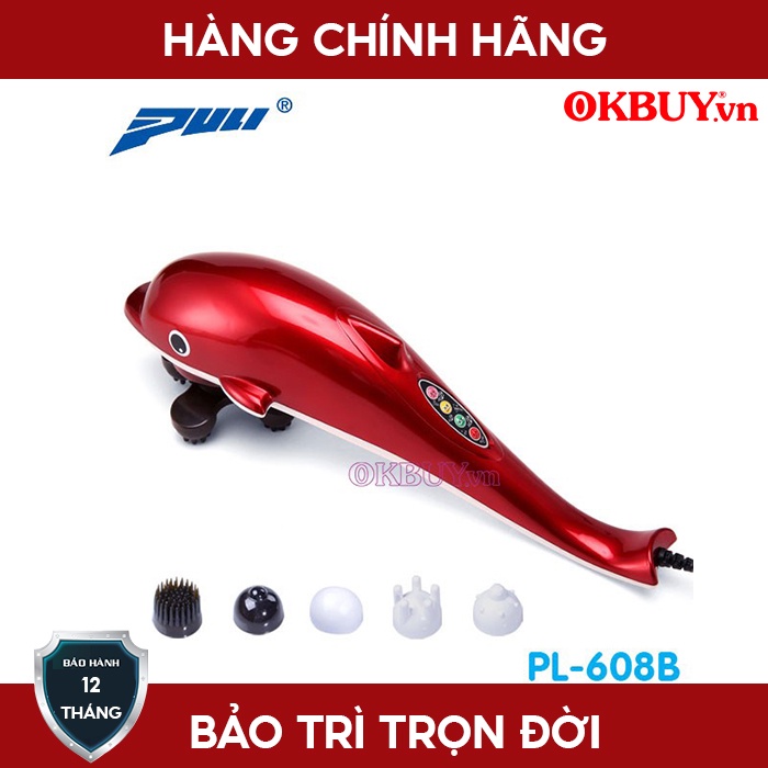 Máy massage cầm tay cá heo 6 đầu PULI PL-608B - Điện tử