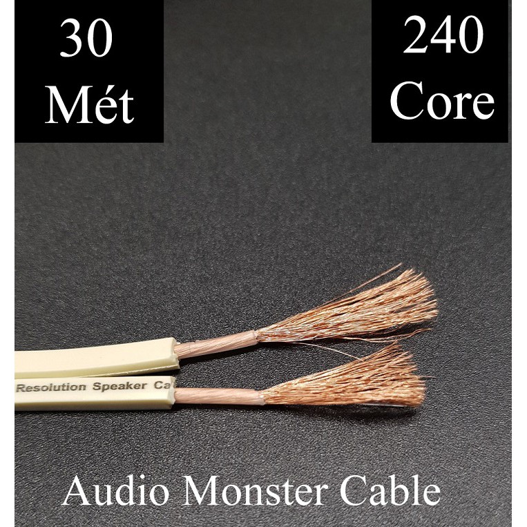 30M Dây loa Monster XP Dây màu trắng 2 lõi 240 sợi_ 2 lõi*1.5mm đồng nguyên chất