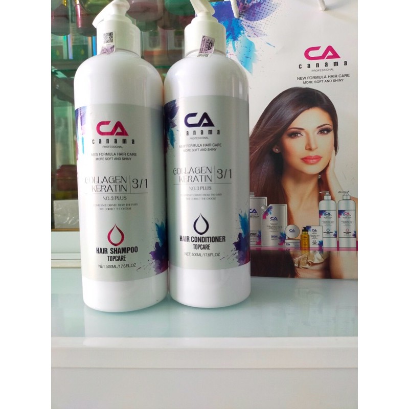 1 cặp dầu gội CANAMA collagen keratin 3/1