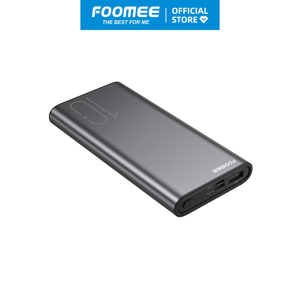 Pin sạc dự phòng 10000mAh FOOMEE RS10 - Đầu Vào Type C và Micro Hỗ Trợ Sạc Nhanh - Bảo Hành 1 Đổi 1 Trong 12 Tháng