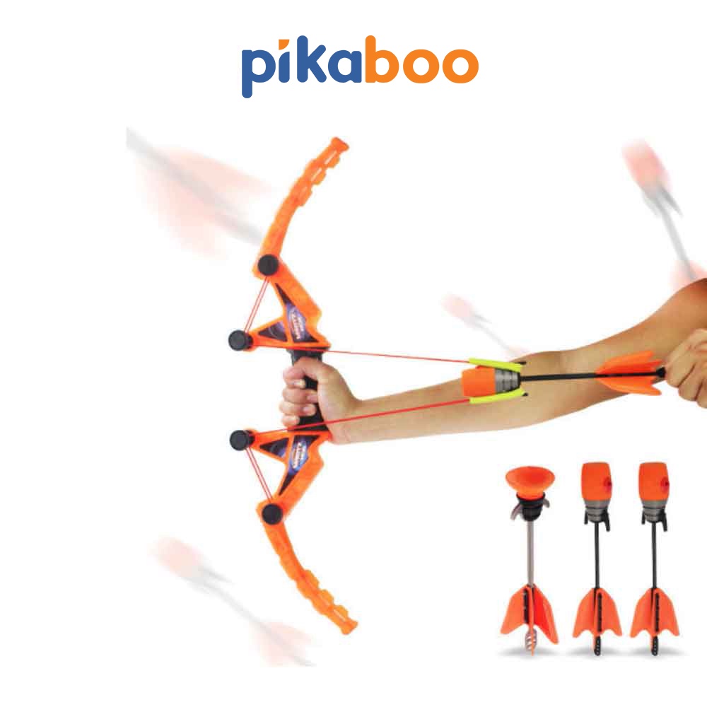 Cung tên đồ chơi cho bé Pikaboo cao cấp, đồ chơi thể thao, mũi tên dính cao su an toàn