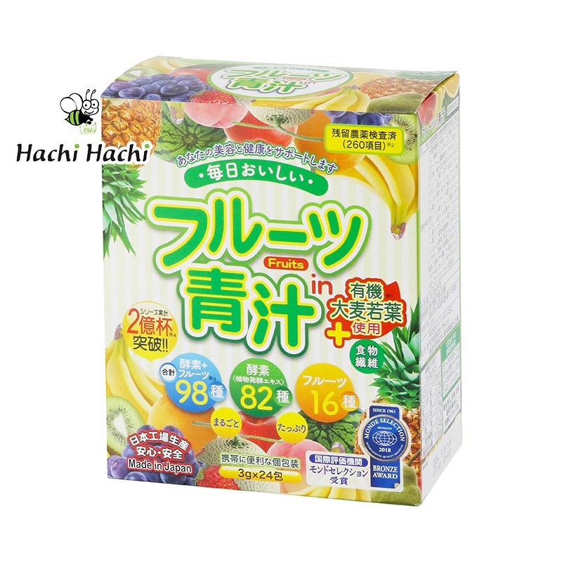 Bột dinh dưỡng mầm lúa mạch Aojiru và trái cây (Japan Gals) 3g x 24 gói - Hachi Hachi Japan Shop
