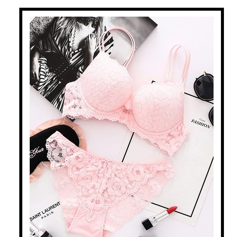 Bộ đồ lót ren áo có gọng đệm dày ôm sát ngực, tạo khe ngực quyến rũ,  sang trọng, đẳng cấp LYEB002 | BigBuy360 - bigbuy360.vn