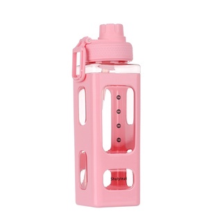 Bình nước vuông 700ml kèm stickers, dây đeo dễ thương, bình nước đáng yêu cho bé