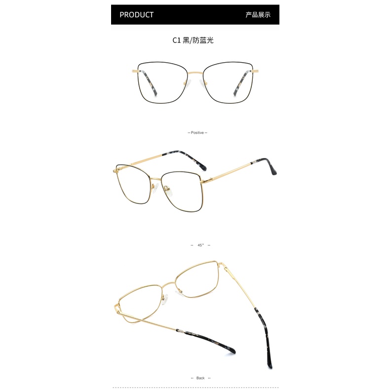 Kính mắt mèo gọng kim loại chống bức xạ phong cách Hàn Quốc thời trang cho nữ