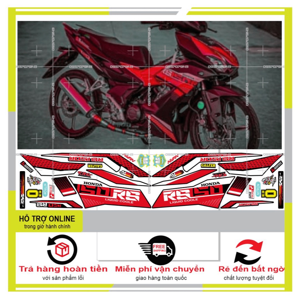 TEM XE WINNER X RS150 ĐỎ ĐEN -- SHIN DECAL 2