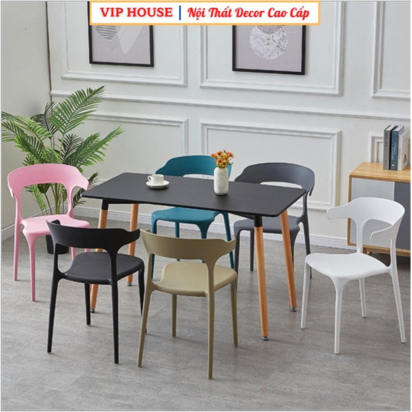 Combo 5 Ghế Nhựa Đơn Giản Hiện Đại Đúc PP Nguyên Chiếc, Ghế Ăn Ban Công Quán Coffee Phòng Chờ Hội Trường Đa Năng BGN004