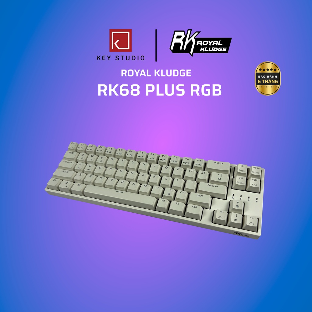 RK 68 Plus RGB Hotswap - Bàn phím cơ không dây Royal Kludge RK68 Plus 3 Mode Type C, Bluetooth 5.0 & Wireless 2.4G