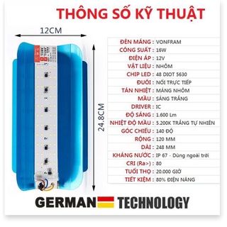 Bóng LED máng 12v-16w, 220v- 40w, 50w, 60w sáng vàng hoặc trắng