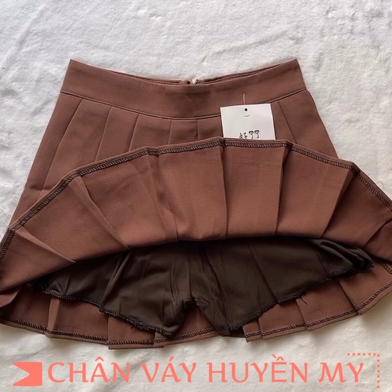 Chân váy xếp ly tennis màu nâu HUYENMY chất vải tuyết mưa cao cấp | BigBuy360 - bigbuy360.vn