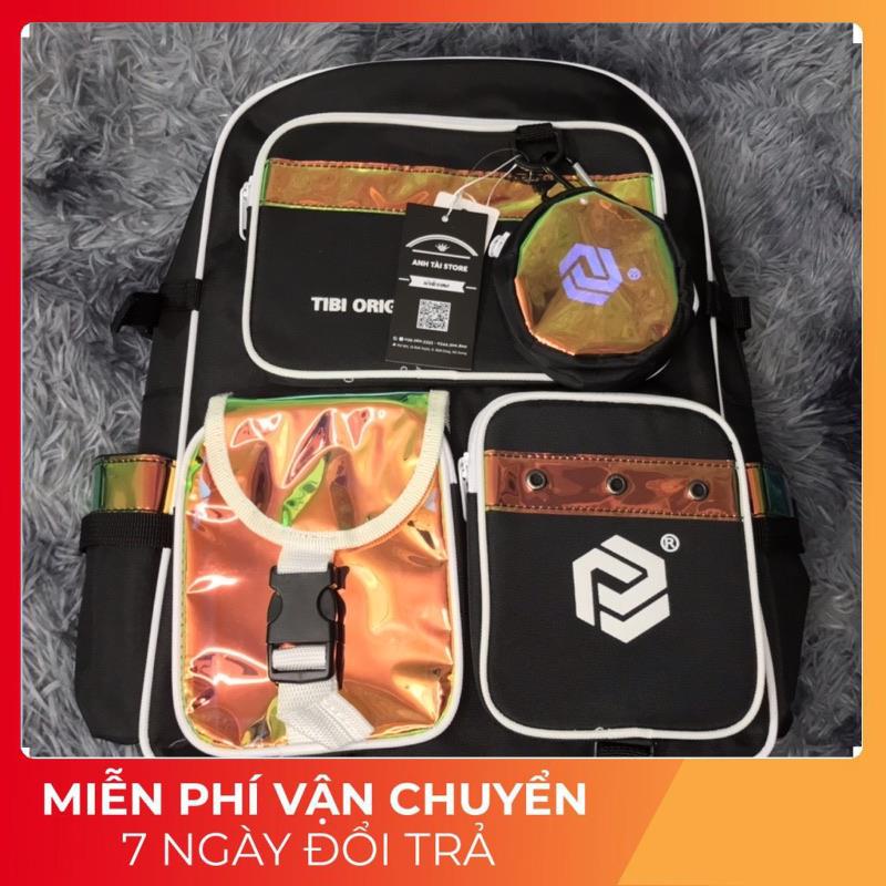 Balo thời trang cặp đi học nam nữ phản quang chất vải canvas chống thấm nước nhiều ngăn đựng thời trang unisex Ti.bi A85