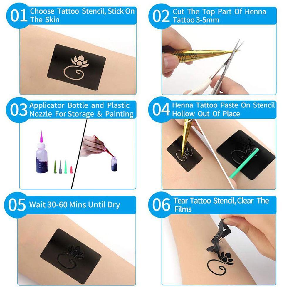 Mực Xăm Cơ Thể Henna Tạm Thời Nghệ Thuật Màu Đen X7j4
