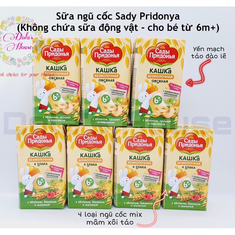 SỮA NGŨ CỐC SADY PRIDONYA - KHÔNG CHỨA SỮA ĐỘNG VẬT CHO BÉ DỊ ỨNG ĐẠM BÒ TỪ 6M