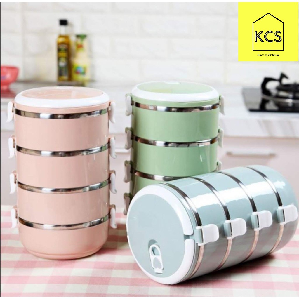 HỘP ĐỰNG CƠM LÚA MẠCH GIỮ NHIỆT, RUỘT INOX 4 TẦNG | BigBuy360 - bigbuy360.vn