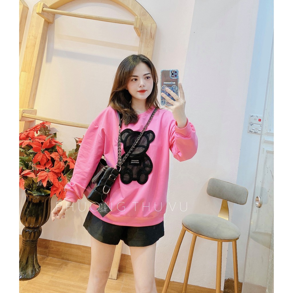 ÁO NỈ GẤU NỔI DÁNG SUÔNG ( 40kg - 68kg) - Ảnh thật tự chụp | BigBuy360 - bigbuy360.vn