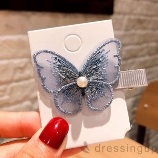 Dre-nữ Bướm Thêu Bobby Pin Kẹp Tóc Mũ Phụ Kiện Tóc