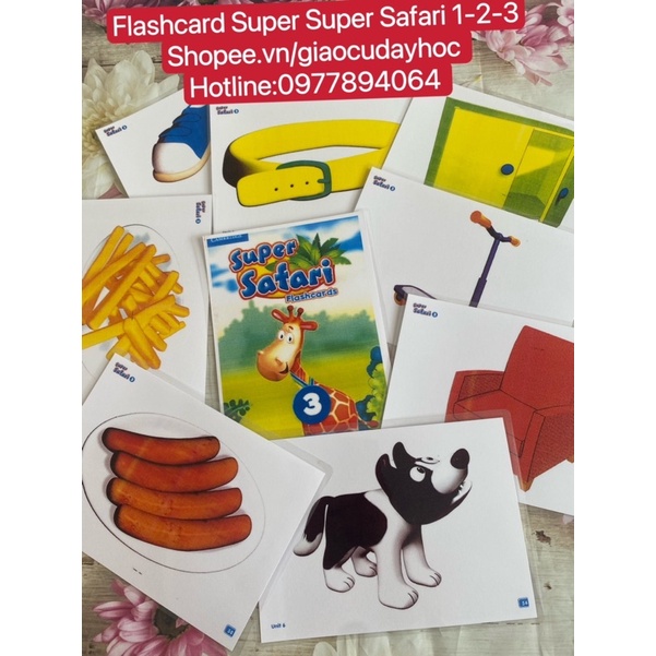 FLASHCARDS SUPER SAFARI 1,2,3,- thẻ A5 ép plastics