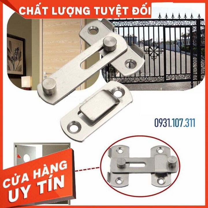 Then khóa cửa, chốt khóa cửa vật liệu bằng thép không gỉ K02 bền bỉ và chắc chắn.