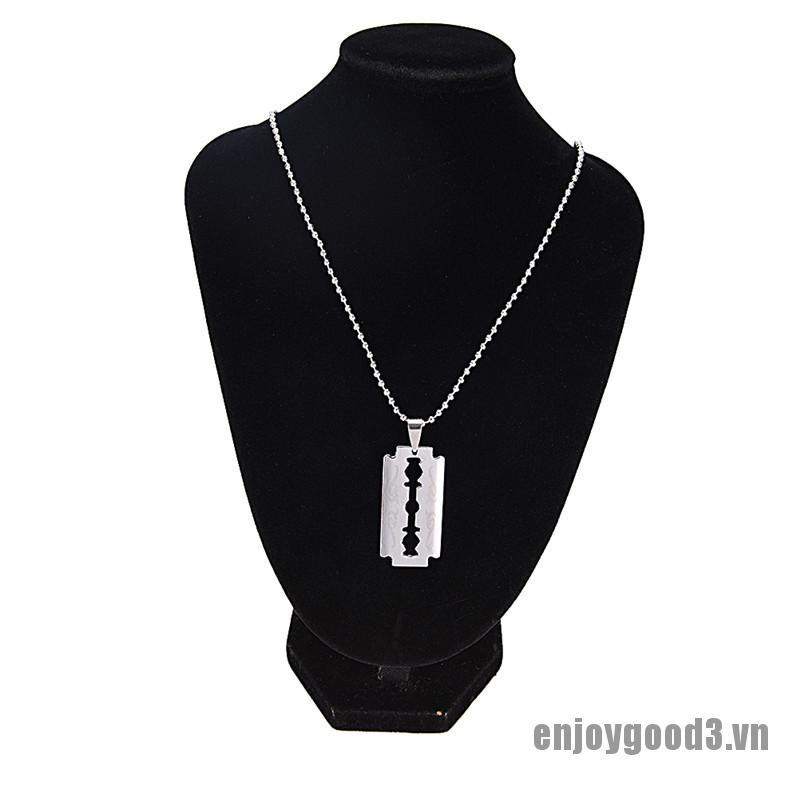 Dây chuyền trang trí mặt lưỡi lam bằng thép không gỉ kiểu dáng thời trang dành cho nam Enjoy3