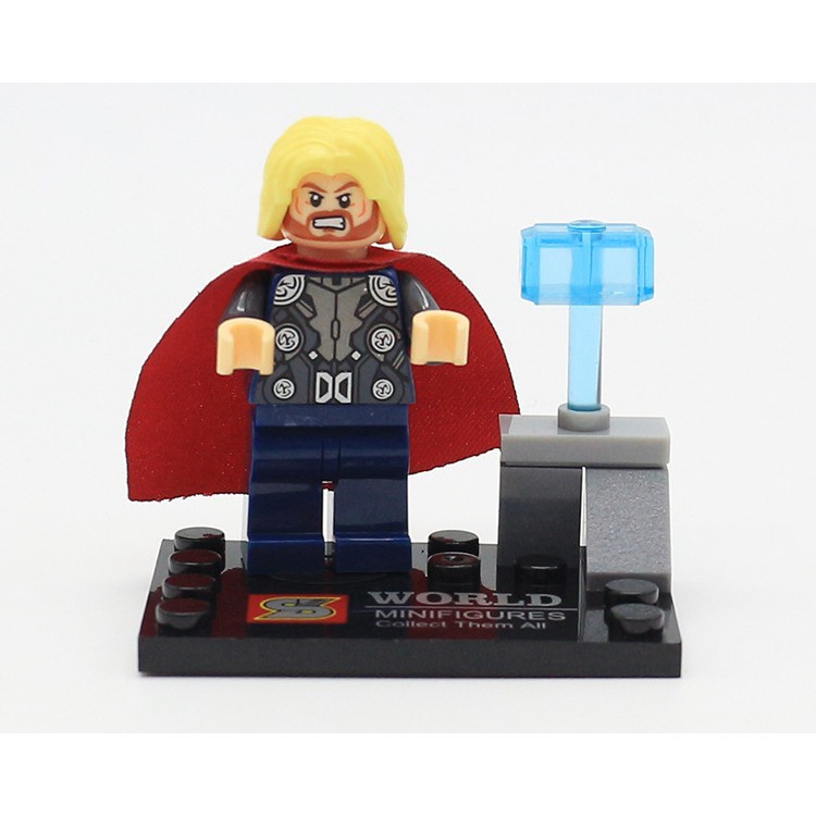 Set 8 mô hình nhân vật siêu anh hùng Marvel Iron Man Hulk Thor Sy271 trưng bày trang trí