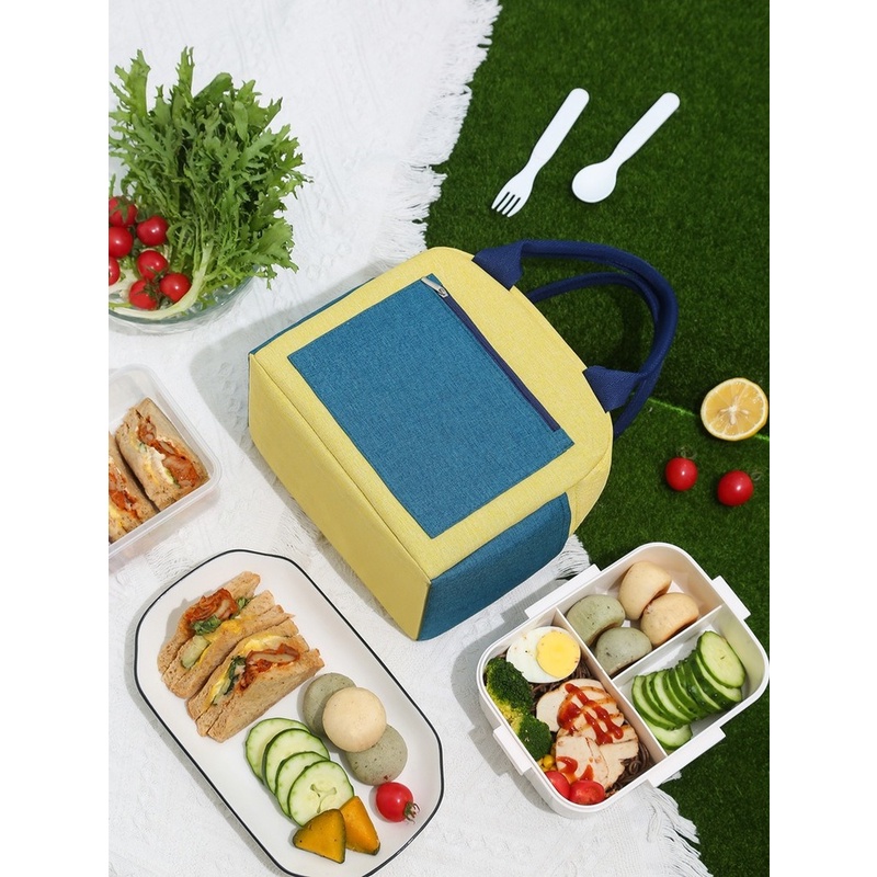 Túi Đựng Hộp Cơm Trưa Lót Giấy Nhôm Dày Cách Nhiệt Chống Thấm Nước Nhiều Màu Sắc