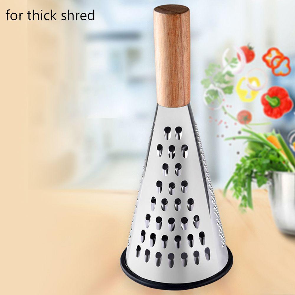 AUGUSTINA Dụng Cụ Bào Khoai Tây Đa Năng Hình Nón Bằng Thép Không Gỉ Tay Cầm Bằng Gỗ