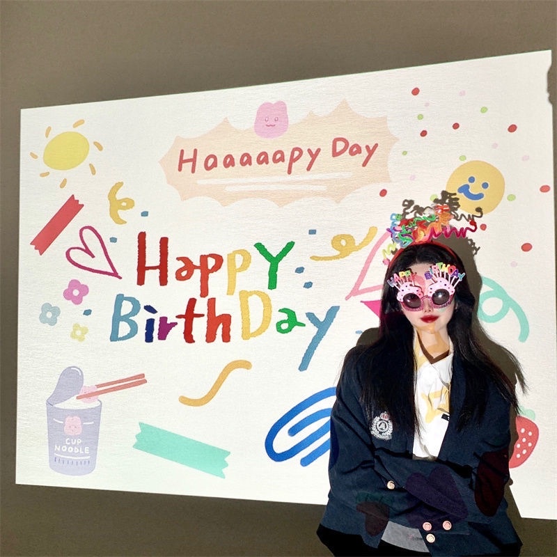 (Tặng kèm Pin) Đèn chiếu Happy birthday tổ chức sinh nhật