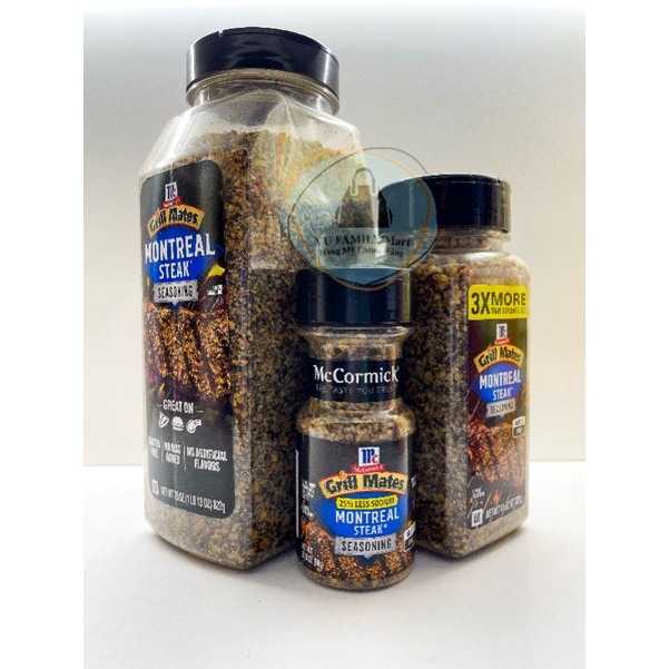 Gia vị ướp steak/gia vị ướp bò McCormick Grill Mates Montreal Steak, gia vị Mỹ dành cho người ăn kiêng