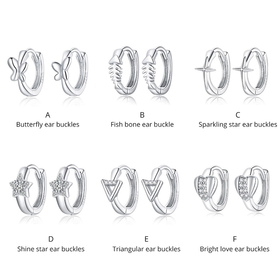 Khuyên tai bạc 925 Bamoer sce1038 khảm đá zircon sang trọng cho nữ