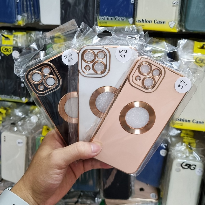 Ốp viền vuông cho Iphone OGK -Viền vuông Khoét Táo mạ vàng IP11/11pro/12/12promax 13 / 13 Pro max Sang Trọng Cao Cấp