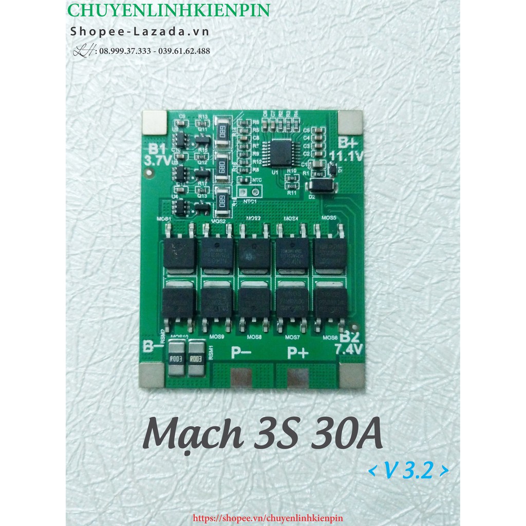 Mạch 3S 30A Full, bảo vệ Pin Lion ( BL64_54 )