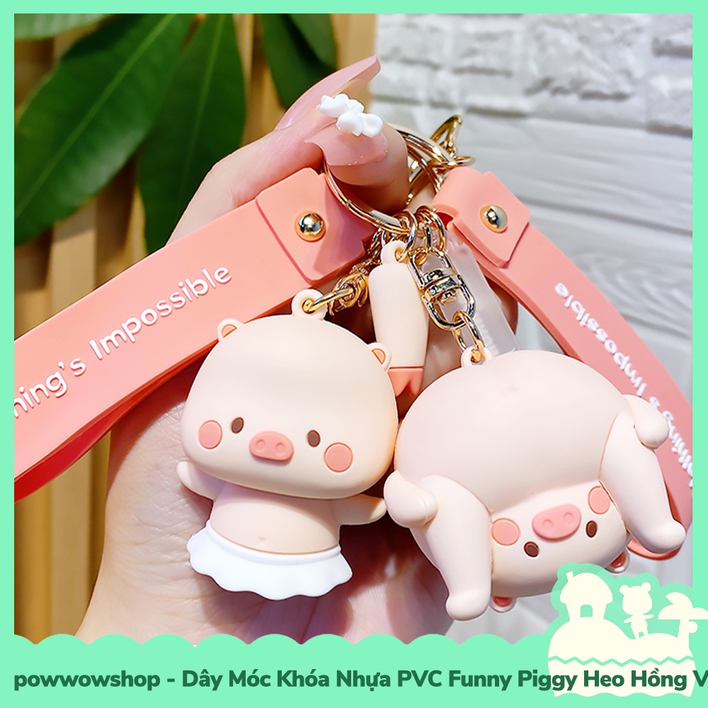 [Sẵn VN - Hỏa Tốc] Dây Móc Khóa Nhựa PVC Mẫu Nhân Vật Hoạt Hình Heo Piggie Ngộ Nghĩnh