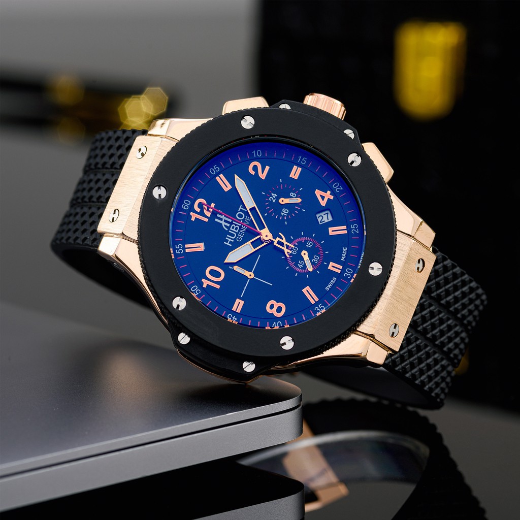 Đồng hồ nam Hublot máy pin dây cao su chống nước cao cấp bảo hành 12m DH206