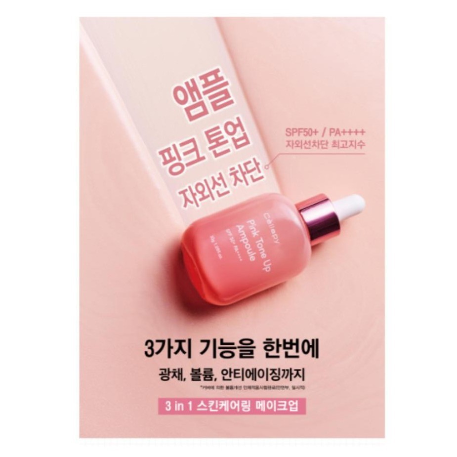 Free shipSerum chống nắng dưỡng trắng hồng, nâng tone CELLAPY PINK TONE UP AMPOULE 30MlTinh chất serum gì mà DƯỠNG TRẮ