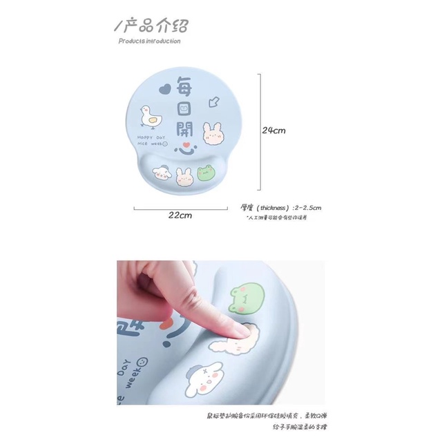 Tấm Lót Chuột Và Bàn Phím Bằng Silicon Họa Tiết Hoạt Hình 3D Chống Trượt