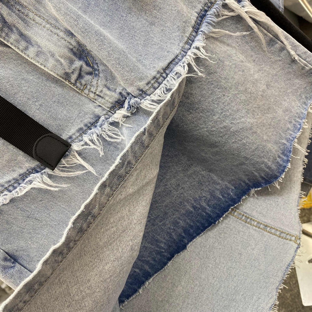 Chân váy chữ A JSC denim lưng cao dáng ôm không thắt lưng phong cách Hong Kong dành cho nữ