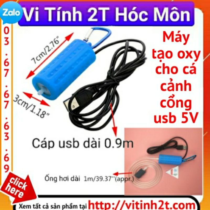 Máy tạo oxy hồ cá cổng usb 5v thuận tiện đem đi