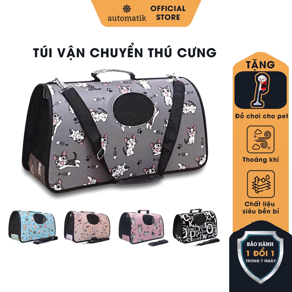 Túi Vận Chuyển Chó Mèo Mang Thú Cưng Size Lớn Đi Chơi Du Lịch + Tặng Đồ Chơi Cho Pet - Automatik