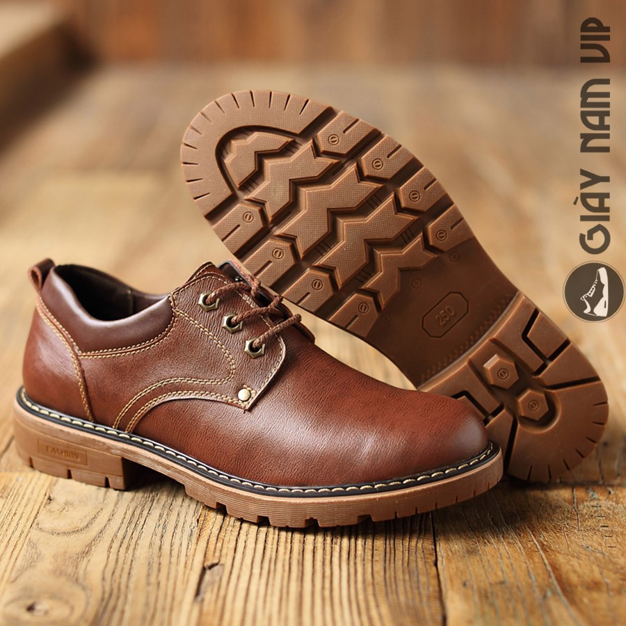 Giày Da Bò Nam Cao Cấp Phong Cách Đẹp GIAYNAMVIP Giày Đốc Nam Cổ Ngắn Kiểu Hàn Quốc GNK114