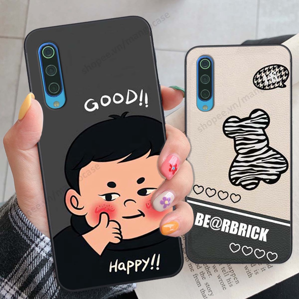 Ốp lưng Xiaomi Mi 9 SE in hình happy nice, bé gấu đáng yêu