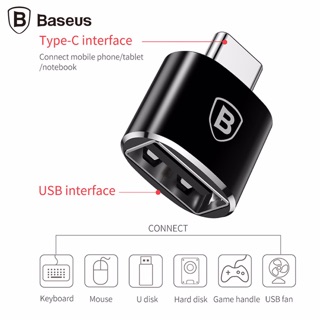 Đầu chuyển Baseus OTG  Type C sang USB  ( Adapter Converter Type C Male to USB Female )