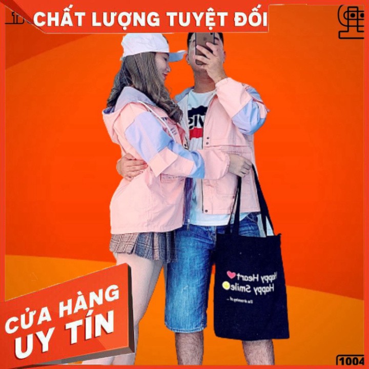Áo Khoác Bomber Jackets Nam Nữ Phối Màu Kaki 2 Lớp Áo Khoác Nam Nữ Cặp in WIND HỒNG - AK1004 - Hàng nhập khẩu