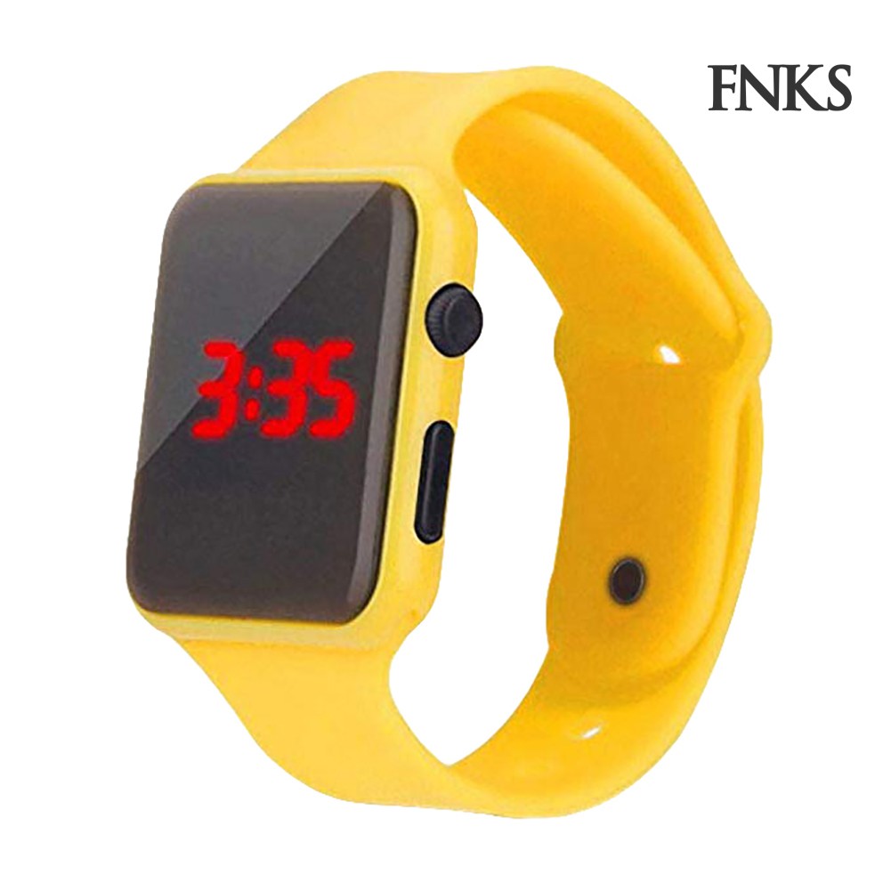 Đồng Hồ Đeo Tay Điện Tử Dây Làm Từ Da Giả Màn Hình Vuông Có Đèn Led Dành Cho Bé | BigBuy360 - bigbuy360.vn