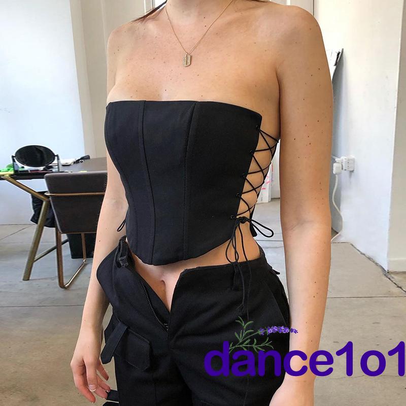 Áo không dây màu trơn thời trang quyến rũ cho nữ