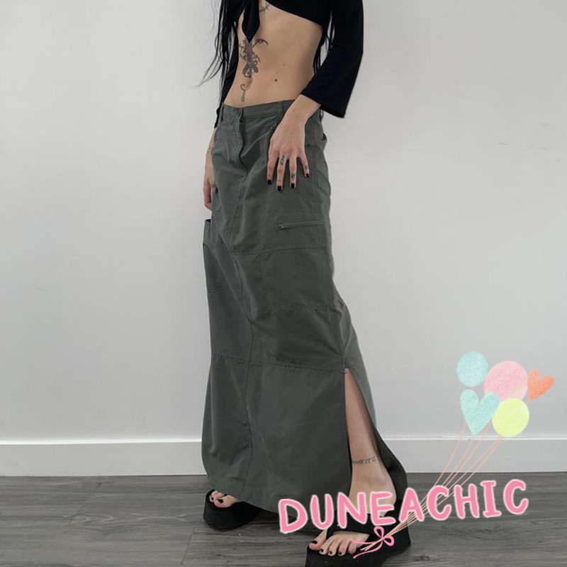 DUNEA Chân Váy Dáng Chữ A Màu Sắc Đơn Giản Thời Trang Dành Cho Nữ